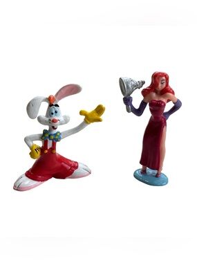 Vintage 1987 Disney Roger Rabbit & Jessica Rabbit Figurines Set Disney Amblin